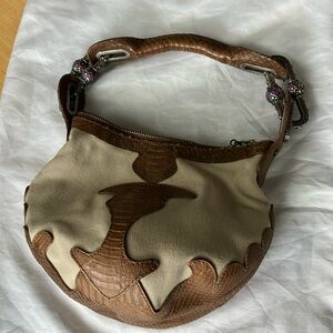 Jimmy Choo mini handbag canvas and leather